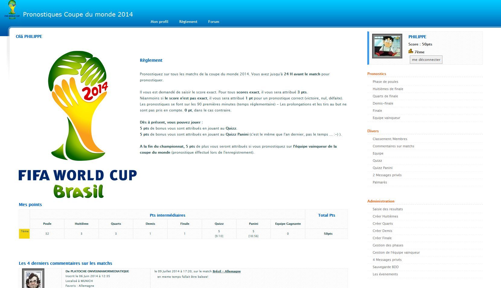 Pronostics WorldCup 2014
